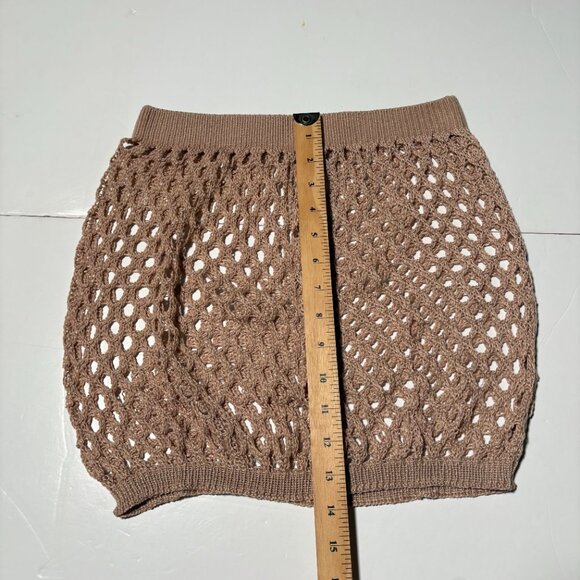 NWOT SHEIN Crochet Tan/ Cream Skirt Cover Up - Picture 3 of 4